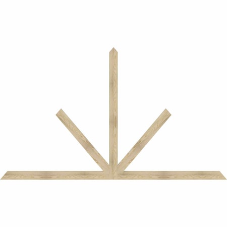 Ekena Millwork Saratoga Rough Sawn Timber Gable Bracket, Douglas Fir, 108"W x 63"H x 2"D x 4"F, 14/12 Pitch GBW108X63X0204SAR00RDF